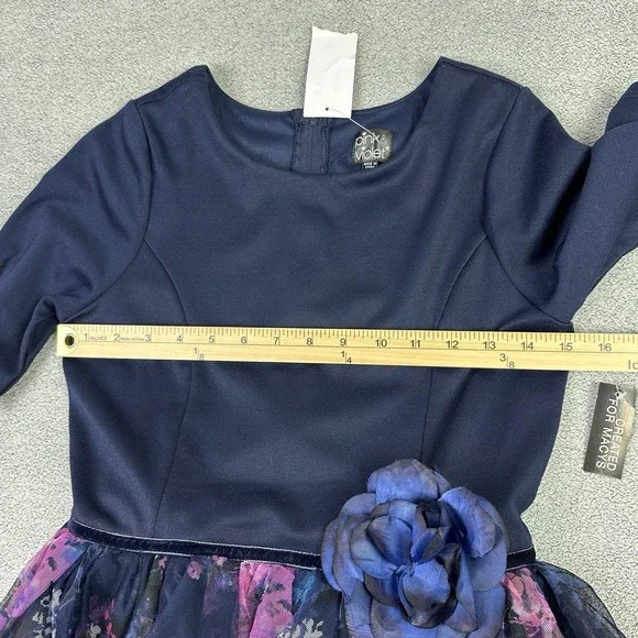 Pink & Violet Dress Girls Size 16 Blue Floral Ballerina Party Wedding NEW - Picture 6 of 10